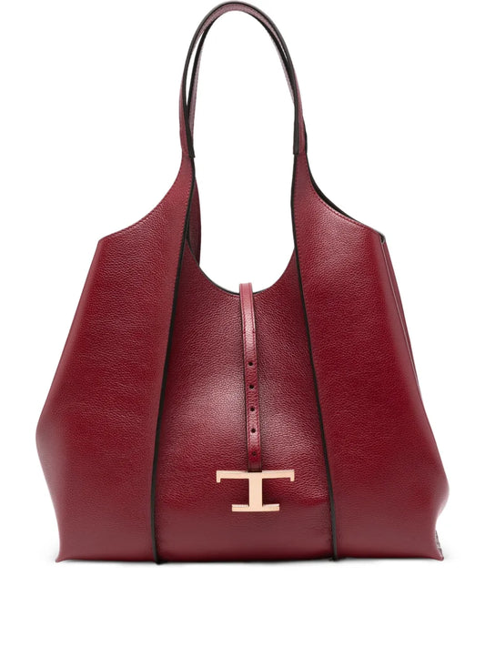 Tods T Logo Leather Shoulder Bag — Same as shown — Size One Size — Front View