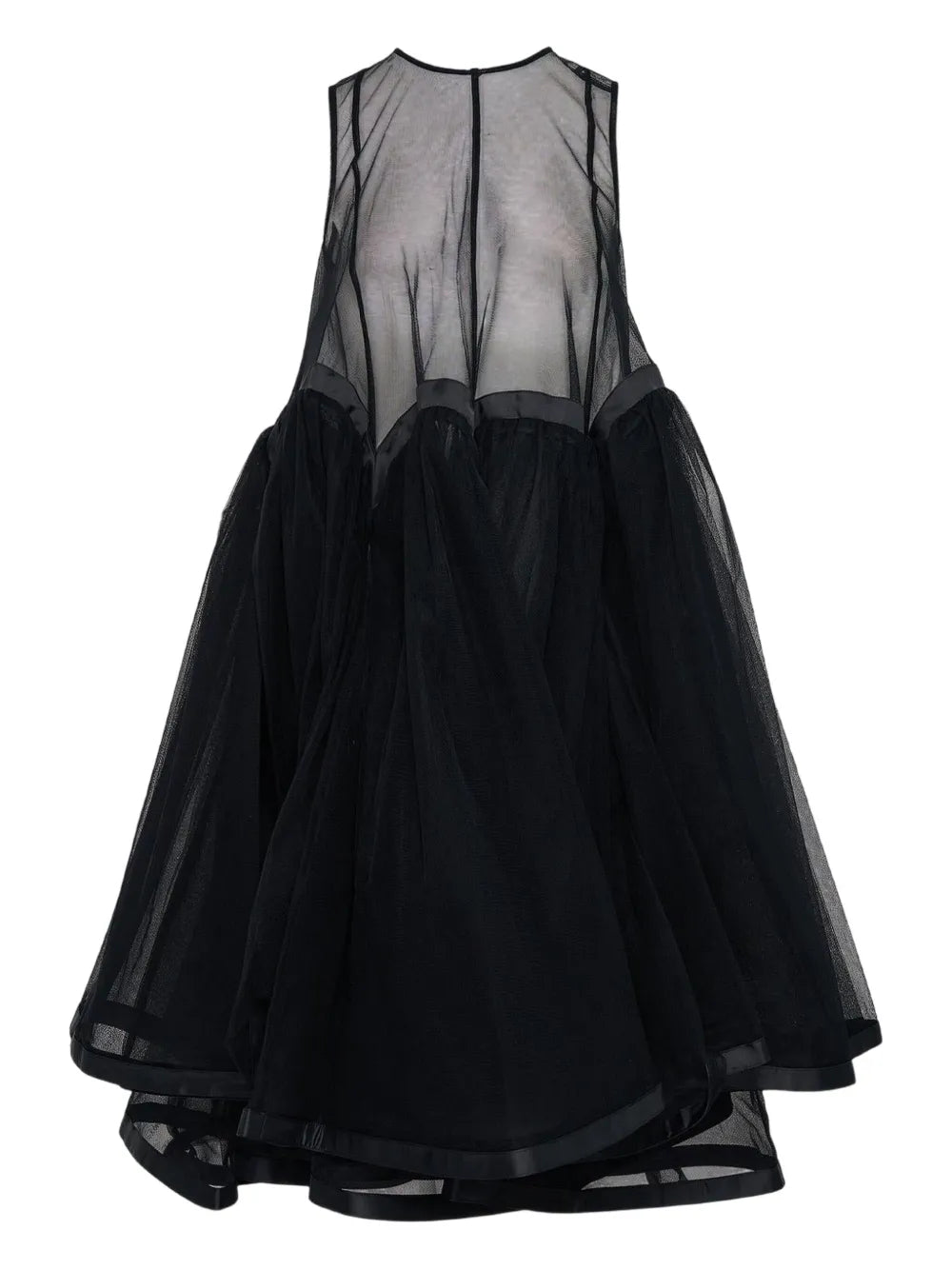 Noir Kei Ninomiya Tulle Layered Dress — Black/ Red — Size XS — Front View