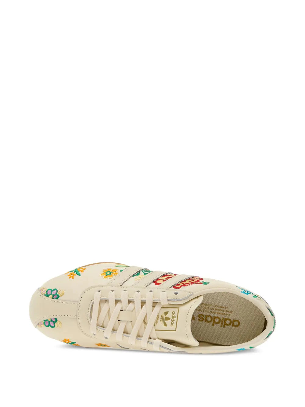 adidas Tokyo Floral-Embroidered — Beige — Size US M 3.5 - US W 5 — Top View