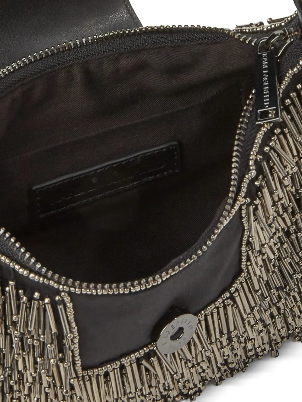 Karl Lagerfeld Signature Beaded Shoulder Bag — Same as shown — Size One Size — Top View