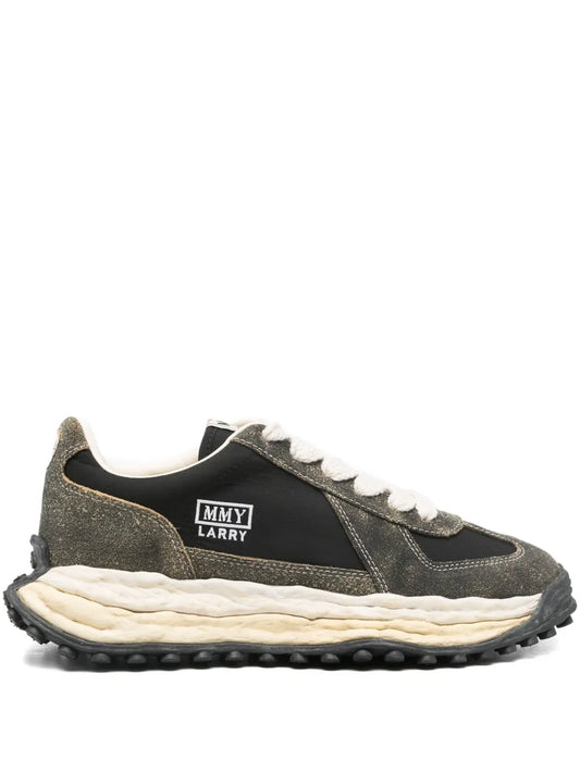 Maison MIHARA YASUHIRO Larry Logo-Patch Suede — Black — Size US M 3.5 - US W 5 — Front View