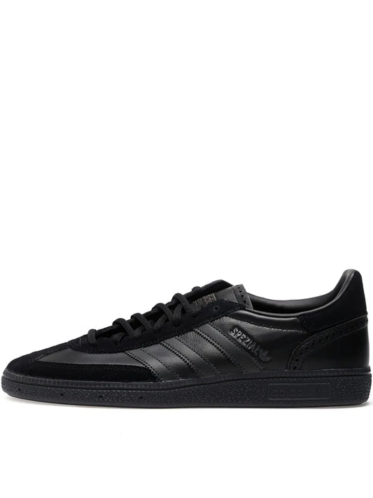 adidas Handball Spezial Leather Sneakers — Black — Size US M 7.5 - US W 9 — Front View