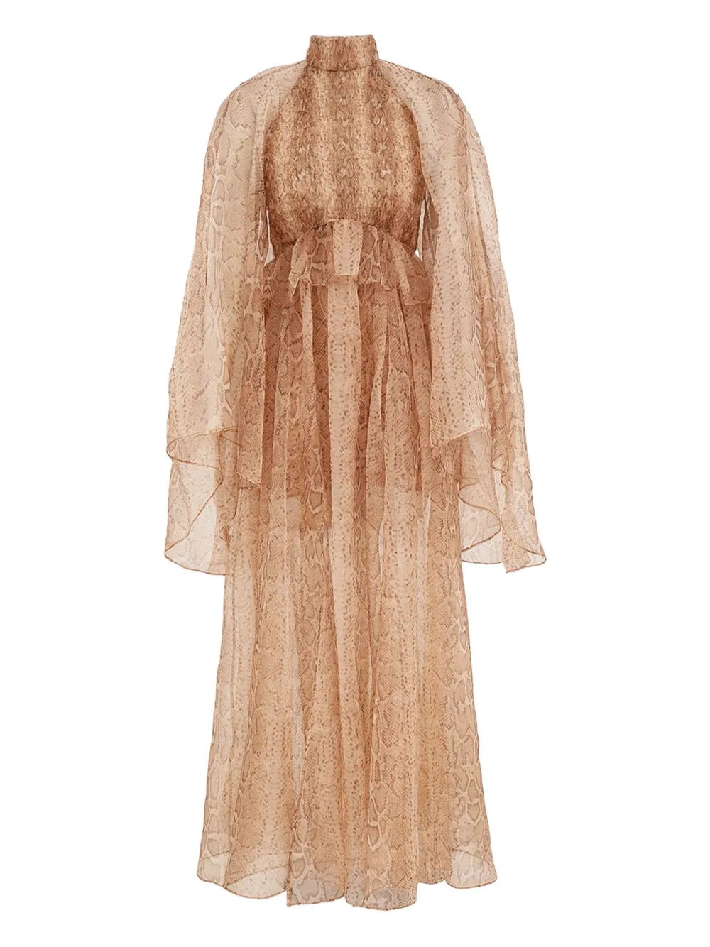 Zimmermann Snake Print Maxi Dress — Beige — Size XS — Front View