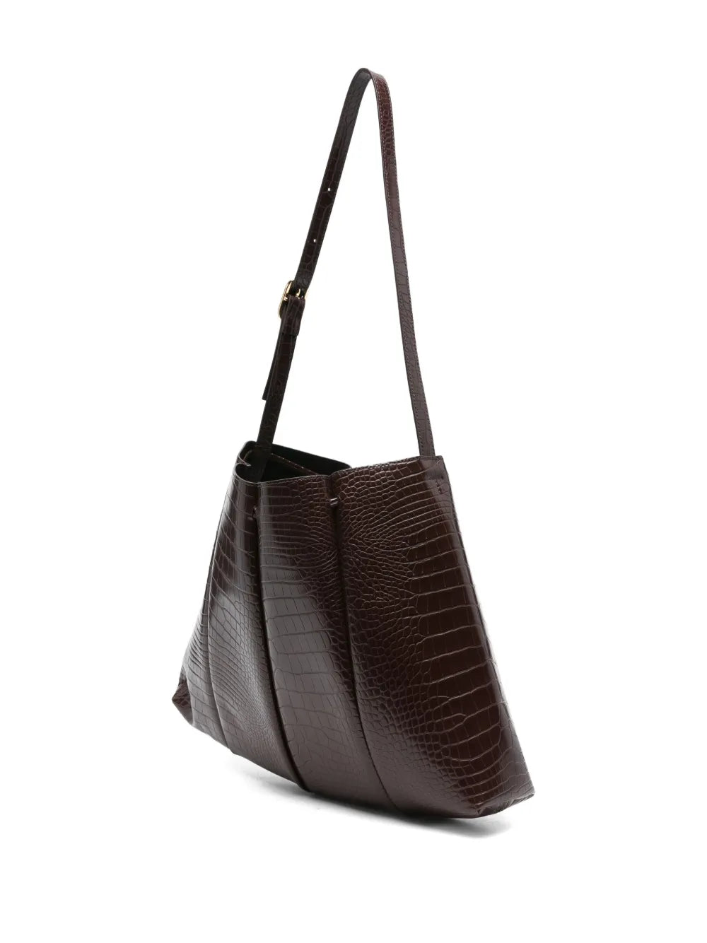 Themoire Crocodile Embossed Shoulder Bag — Same as shown — Size One Size — Back View