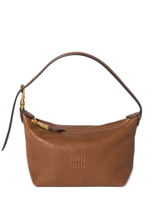 Miu Miu Logo Embossed Shoulder Bag — Same as shown — Size One Size — Front View