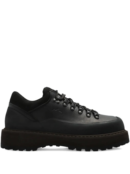 Diemme Cornaro Lace-Up Platform Hiking — Black — Size US M 3.5 - US W 5 — Front View