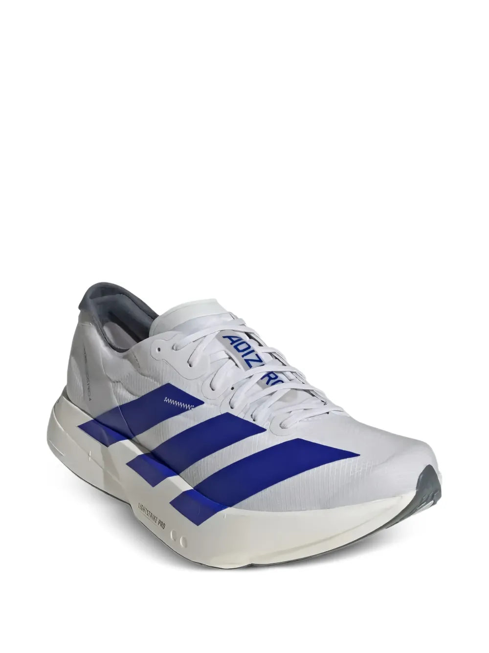 adidas Adizero Adios Pro 4 Lucid Blue Sneakers — Blue/White — Size US M 4.5 - US W 6 — Side View