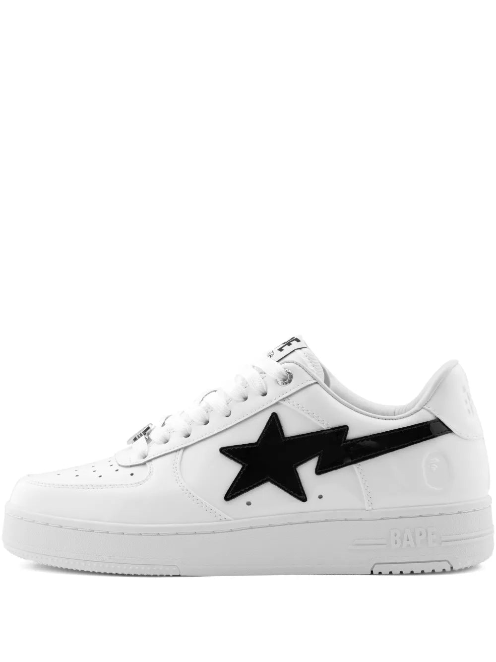 A Bathing Ape?Logo-Patch Sneakers — White — Size US M 3.5 - US W 5 — Front View