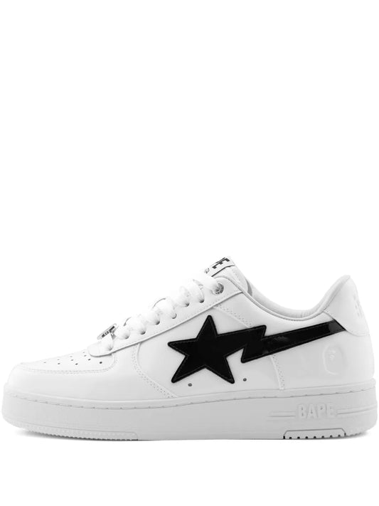 A Bathing Ape?Logo-Patch Sneakers — White — Size US M 3.5 - US W 5 — Front View