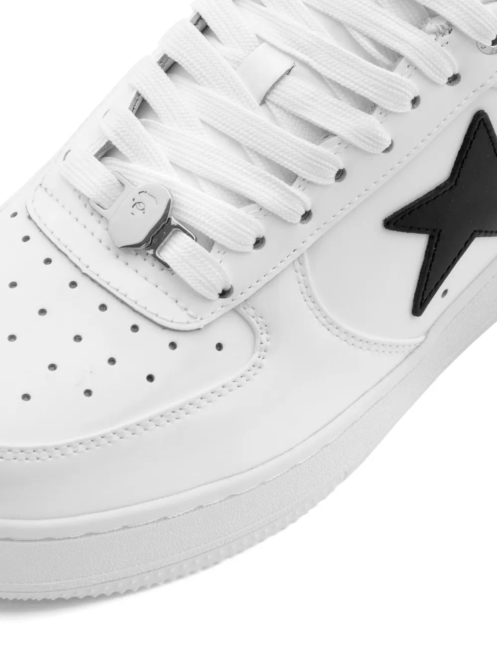 A Bathing Ape?Logo-Patch Sneakers — White — Size US M 3.5 - US W 5 — Top View
