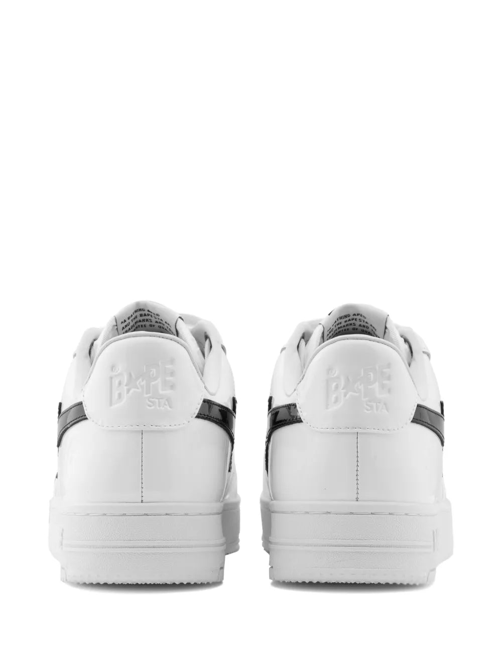 A Bathing Ape?Logo-Patch Sneakers — White — Size US M 3.5 - US W 5 — Back View