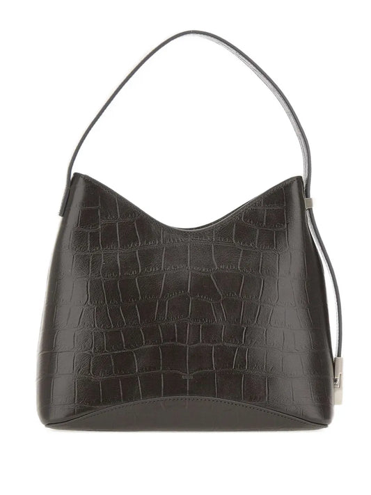 Osoi Crocodile Effect Leather Shoulder Bag — Same as shown — Size One Size — Front View