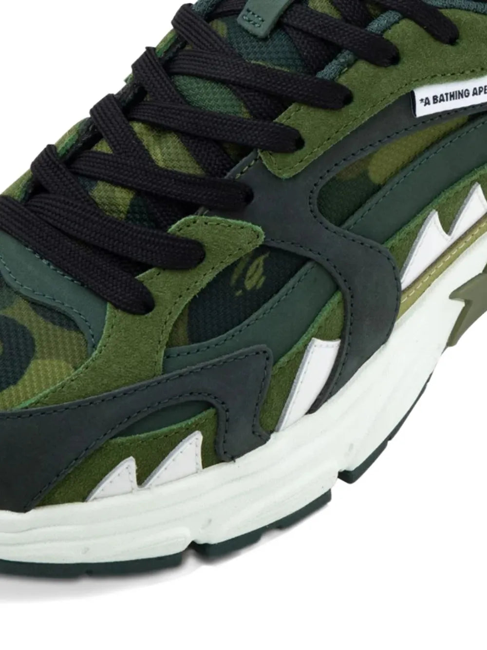A Bathing Ape?Shark Sta Sneakers — Green — Size US M 3.5 - US W 5 — Back View