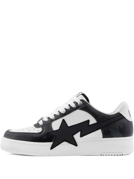 A Bathing Ape?Star-Appliqu?Sneakers — Black — Size US M 3.5 - US W 5 — Front View