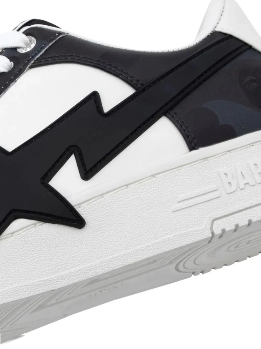 A Bathing Ape?Star-Appliqu?Sneakers — Black — Size US M 3.5 - US W 5 — Top View