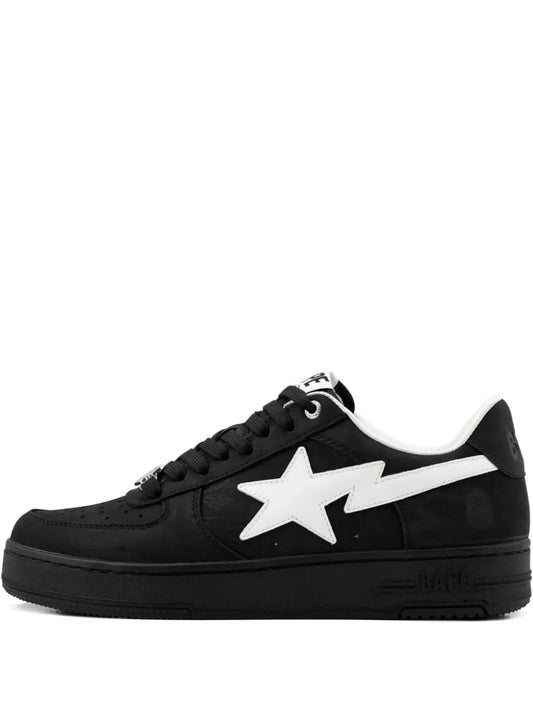 A Bathing Ape?Star-Appliqu?Sneakers — Black — Size US M 3.5 - US W 5 — Front View