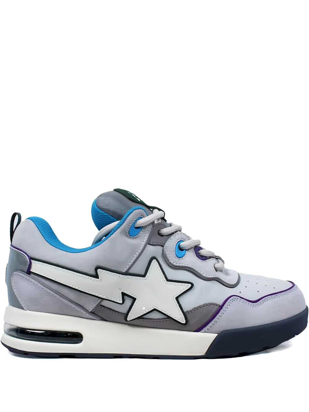 A Bathing Ape?Flip Sta Sneakers — Grey — Size US M 11 - US W 12.5 — Front View