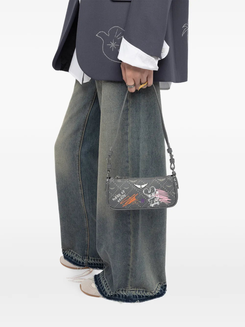 Zadigvoltaire Z Monogram Graphic Shoulder Tag — Same as shown — Size One Size — Side View