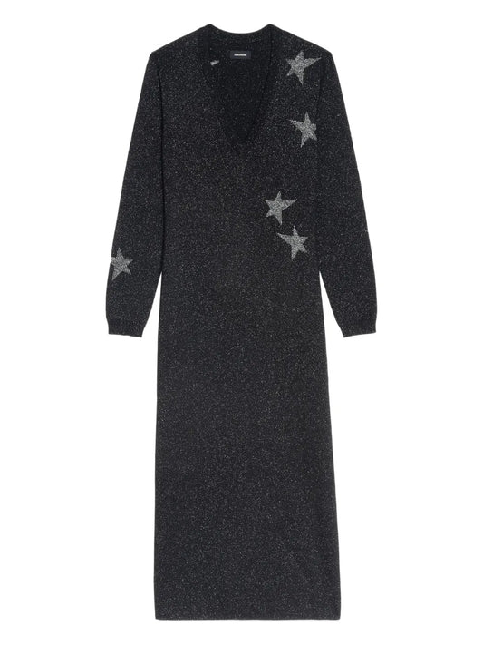 Zadigvoltaire Star Stellly We Stars Dress — Black — Size XS — Front View
