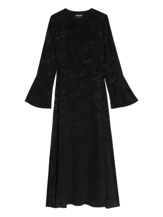 Zadigvoltaire Rikal Maxi Dress — Black/ Red — Size XS — Front View