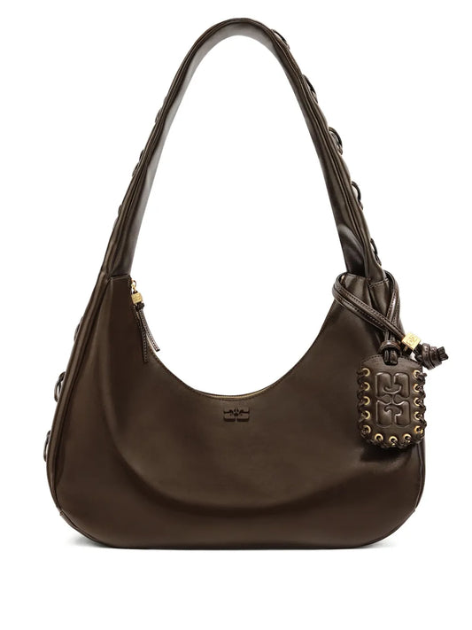 Ganni Charm Detail Shoulder Bag — Same as shown — Size One Size — Front View