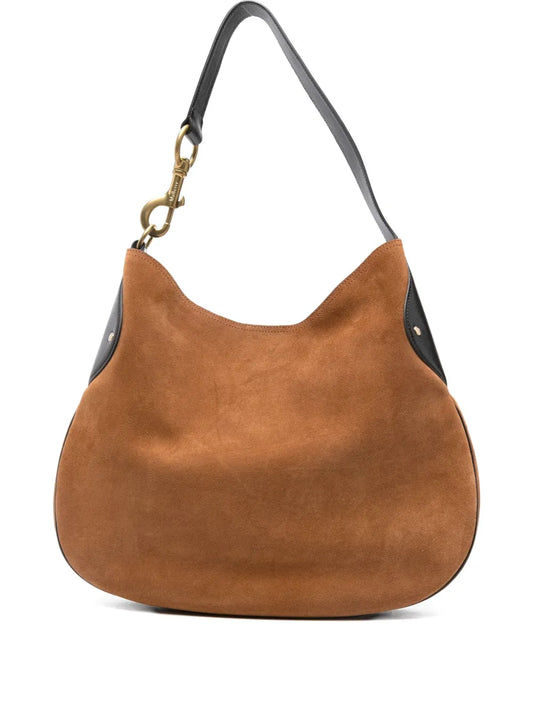 Mulberry Suede Shoulder Bag — Same as shown — Size One Size — Front View