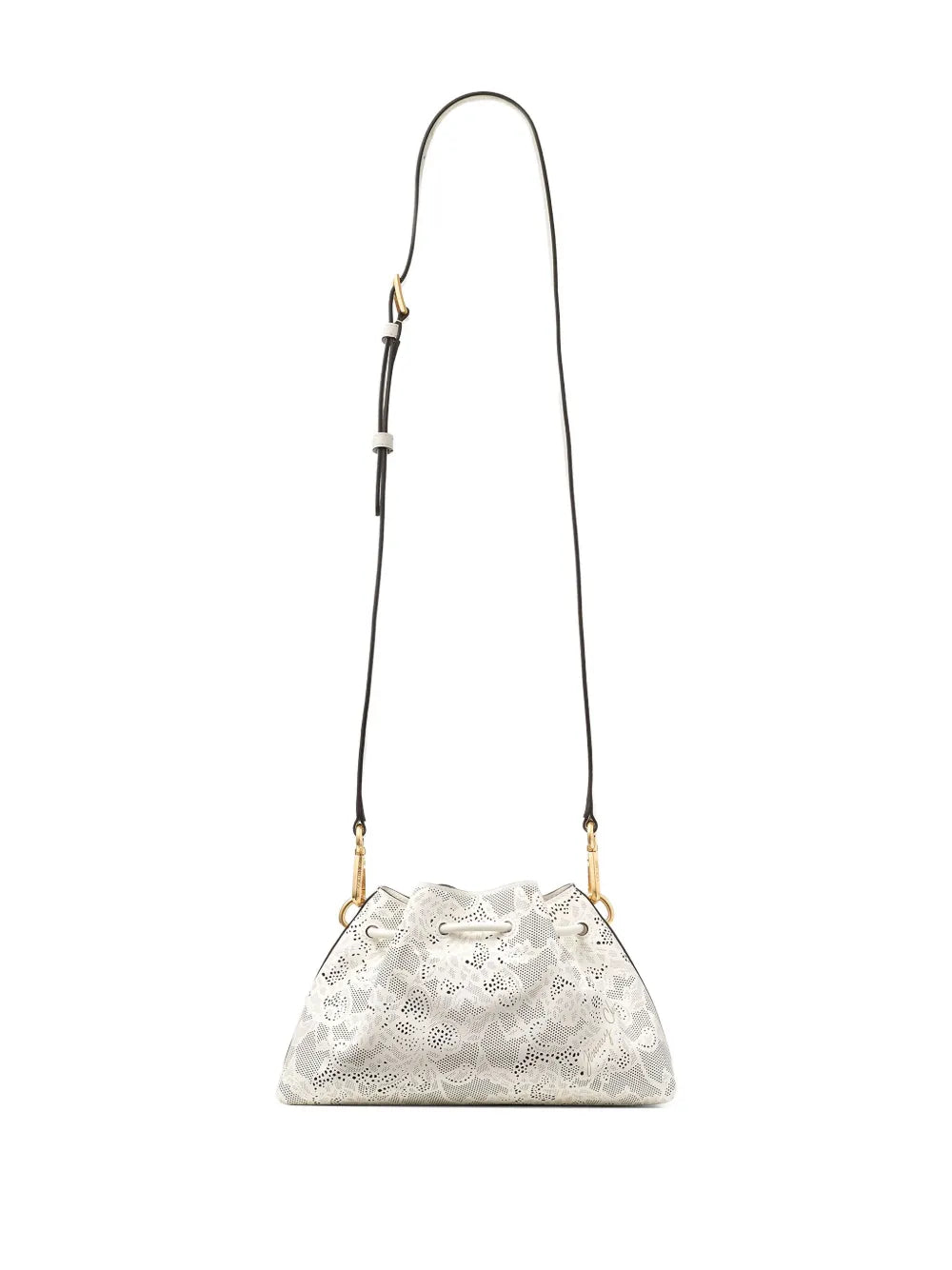 Jimmy Choo Small Cinch Perforated Lace Drawstring Shoulder Bag — Same as shown — Size One Size — Side View
