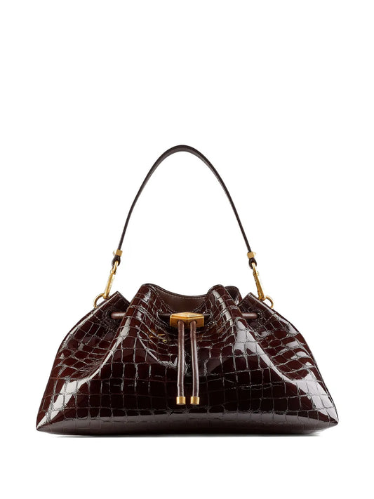 Jimmy Choo Medium Cinch Crocodile Effect Shoulder Bag — Same as shown — Size One Size — Front View