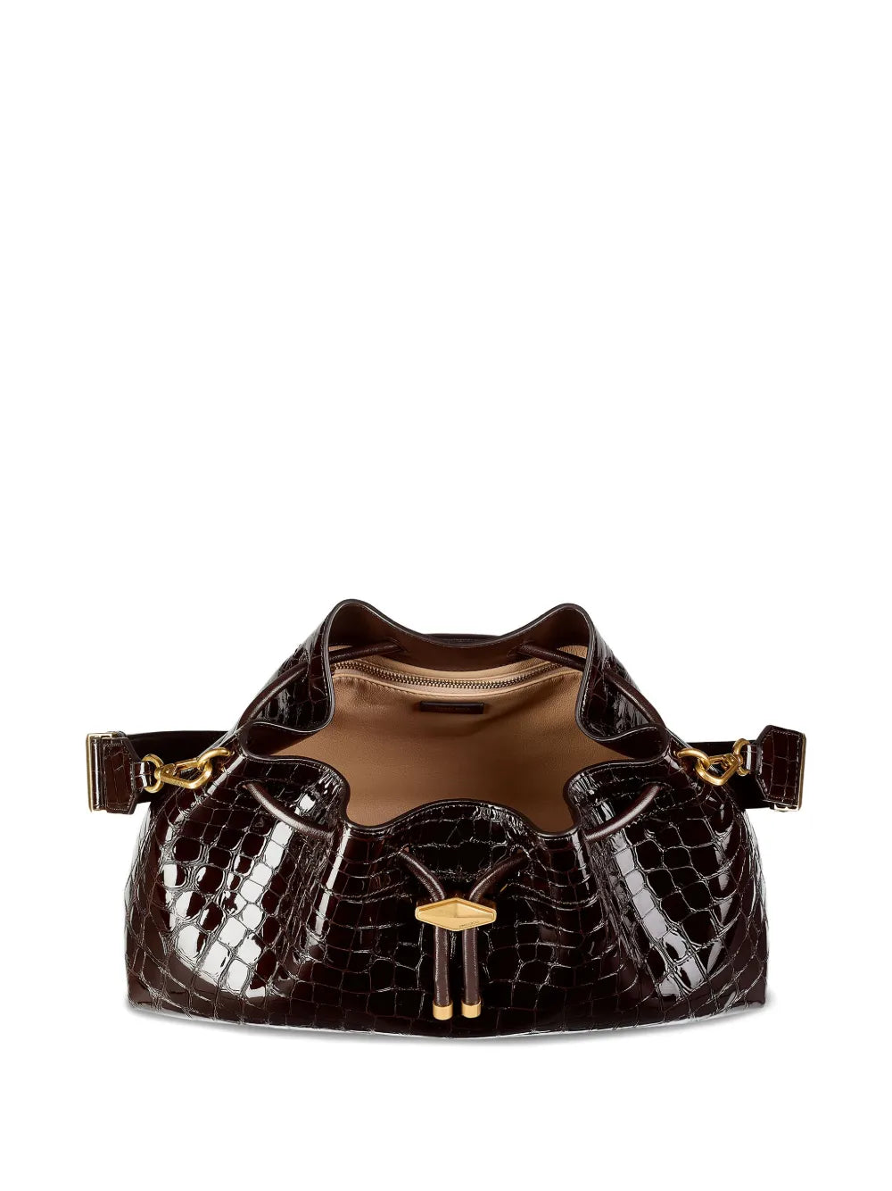 Jimmy Choo Medium Cinch Crocodile Effect Shoulder Bag — Same as shown — Size One Size — Back View