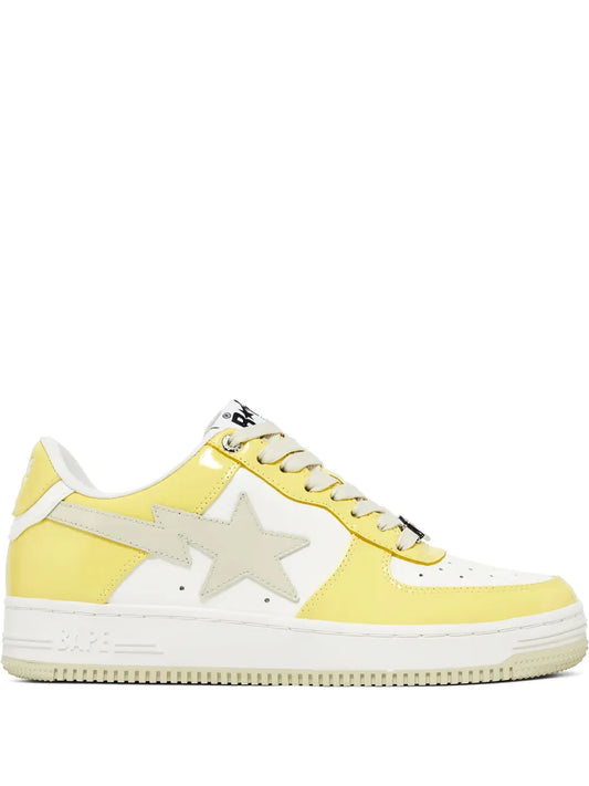 A Bathing Ape?Bape Sta Sneakers — Yellow — Size US M 3.5 - US W 5 — Front View