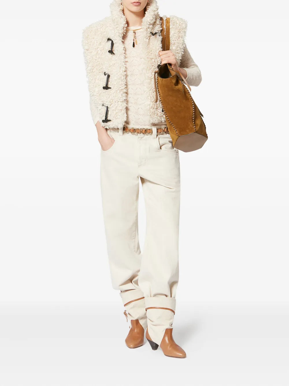 Isabel Marant Stitched Tampa Tote Shoulder Bag — Same as shown — Size One Size — Detail View