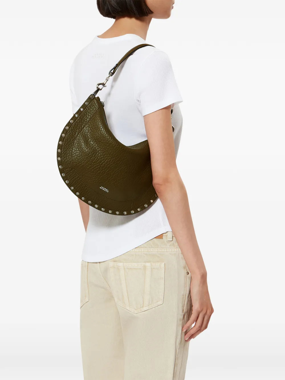 Isabel Marant Oskan Studded Zip Shoulder Strap — Same as shown — Size One Size — Side View