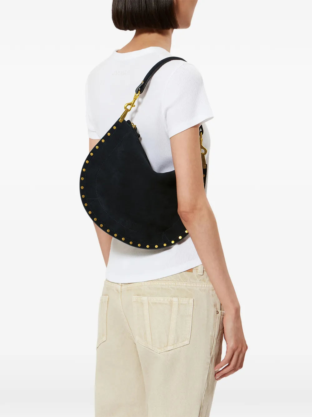 Isabel Marant Oskan Studded Zip Shoulder Strap — Same as shown — Size One Size — Side View