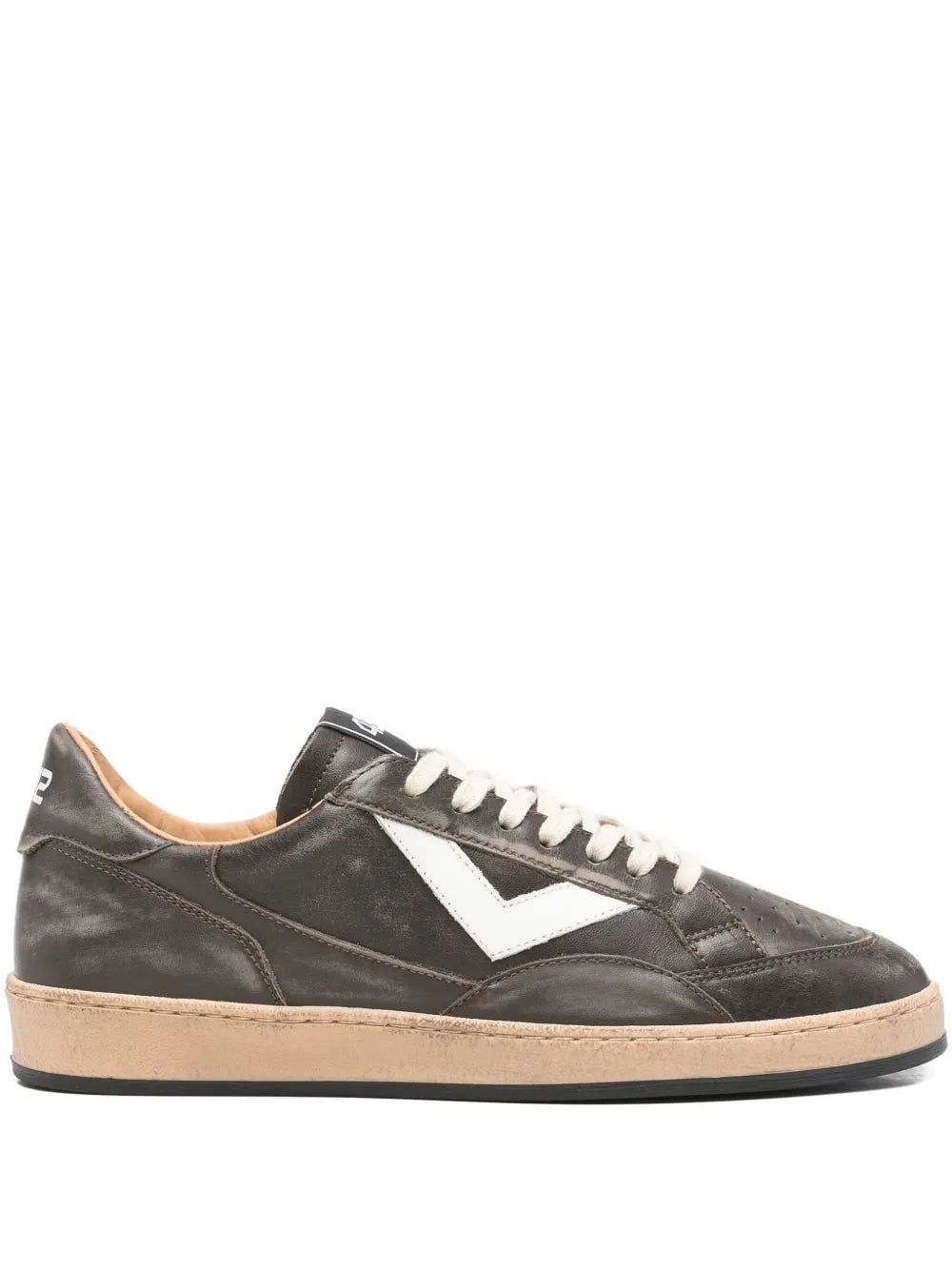 4B12 Playnew Panelled Sneakers — Brown — Size US M 3.5 - US W 5 — Front View