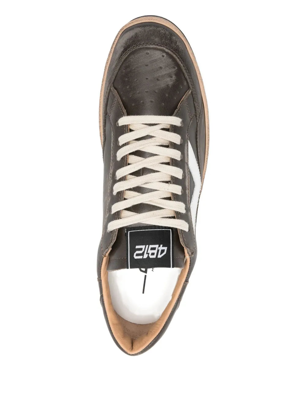4B12 Playnew Panelled Sneakers — Brown — Size US M 3.5 - US W 5 — Top View