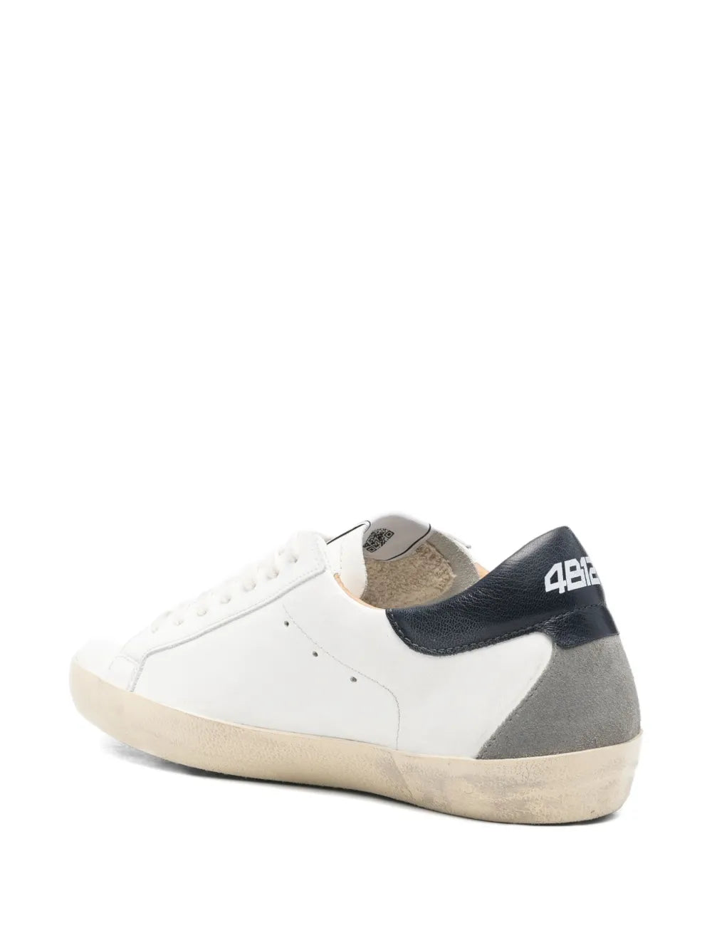 4B12 Suprime Panelled Sneakers — White — Size US M 3.5 - US W 5 — Back View