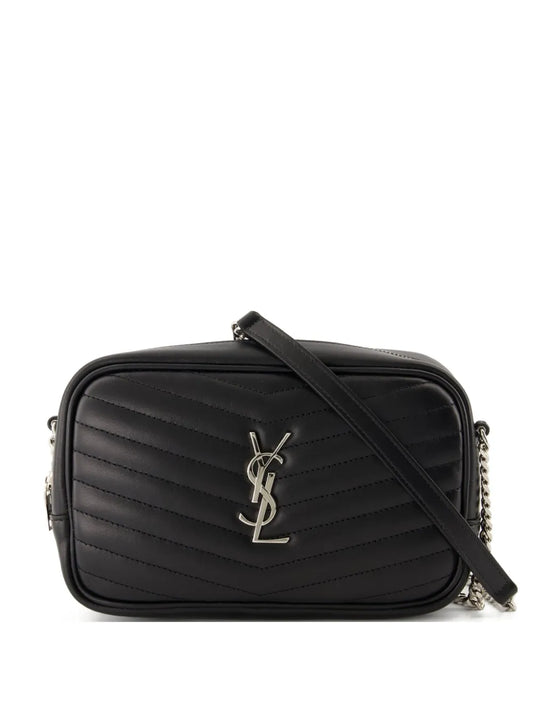 Saint Laurent Mini Lou Chevron Logo Shoulder Bag — Same as shown — Size One Size — Front View