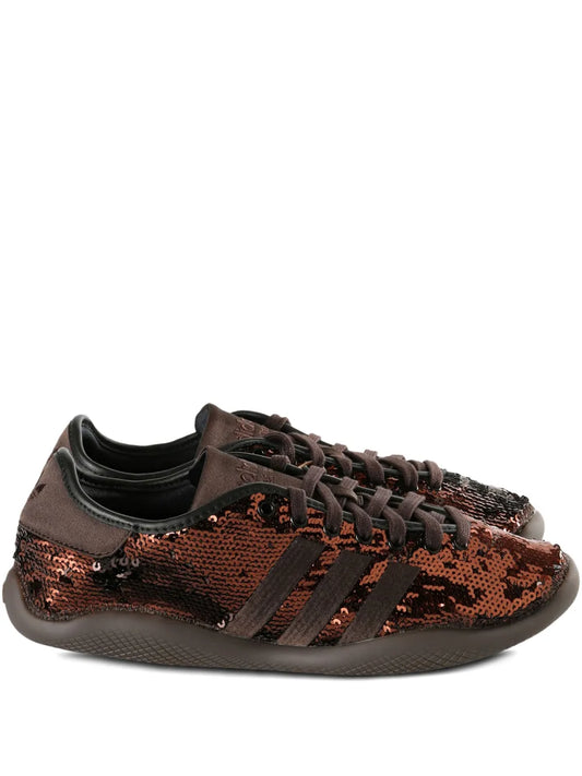 adidas Sequin-Embellished Sneakers — Brown — Size US M 9 - US W 10.5 — Front View