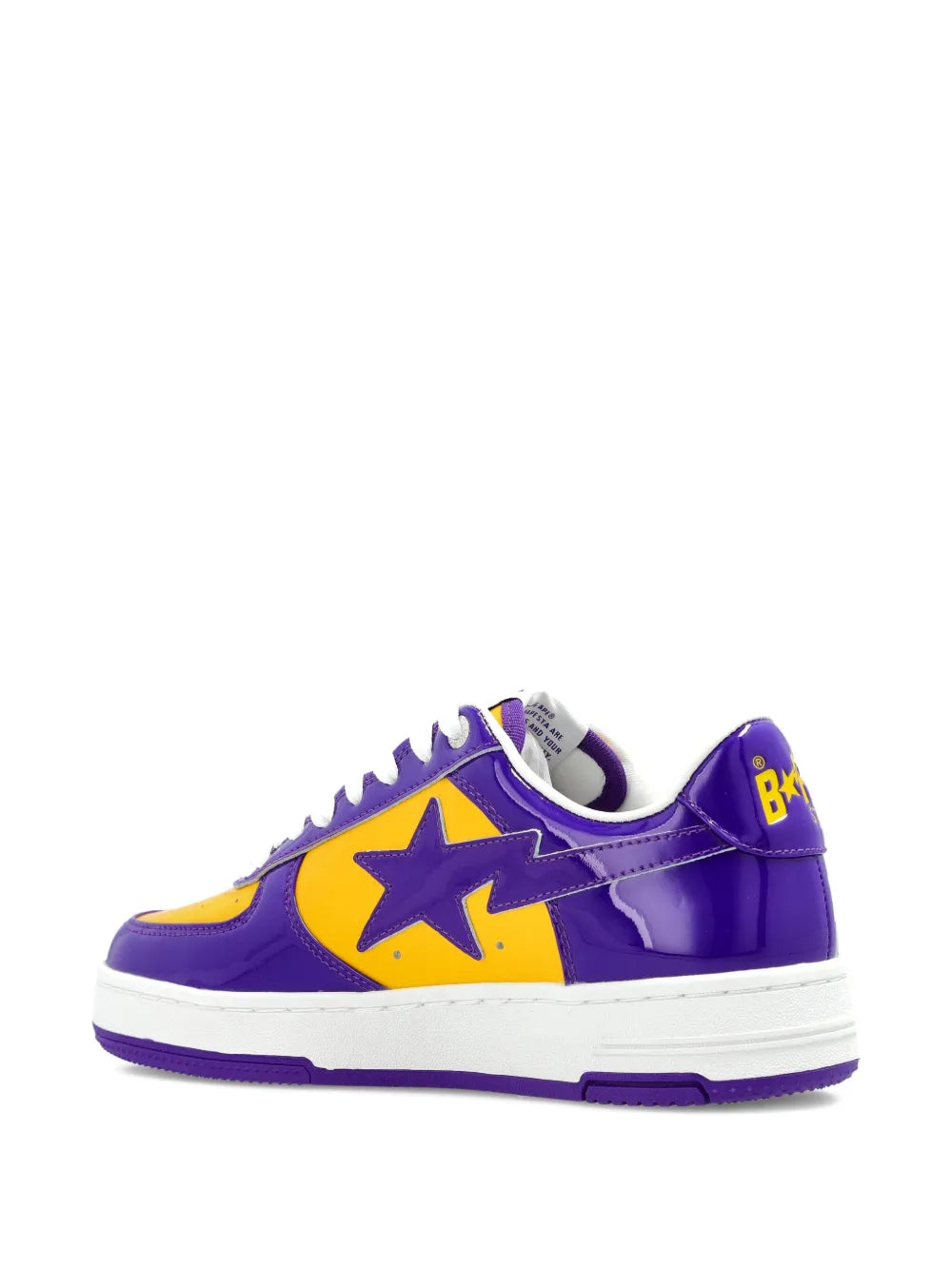 A Bathing Ape?Bape Sta Panelled Sneakers — Purple / Yellow — Size US M 3.5 - US W 5 — Top View