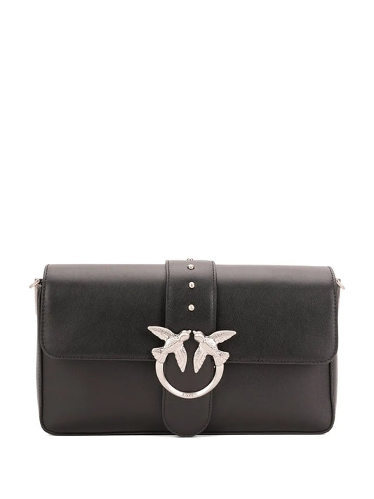 Pinko Studded Bird Detail Leather Shoulder Bag — Same as shown — Size One Size — Front View