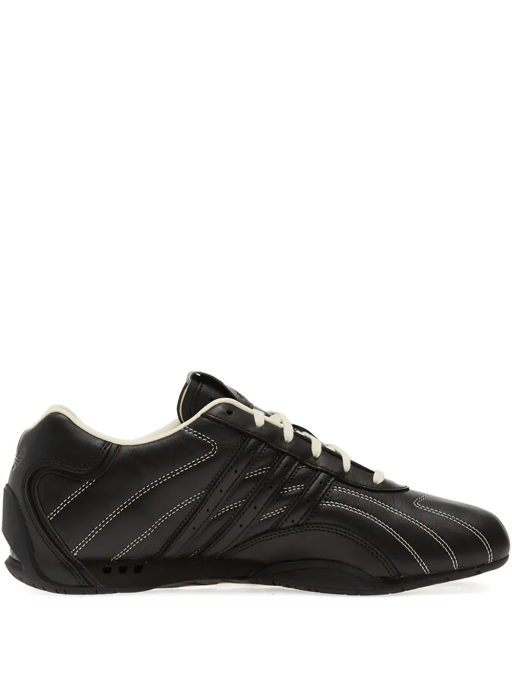 adidas Adiracer Lo Stitched Sneakers — Black — Size US M 4.5 - US W 6 — Front View
