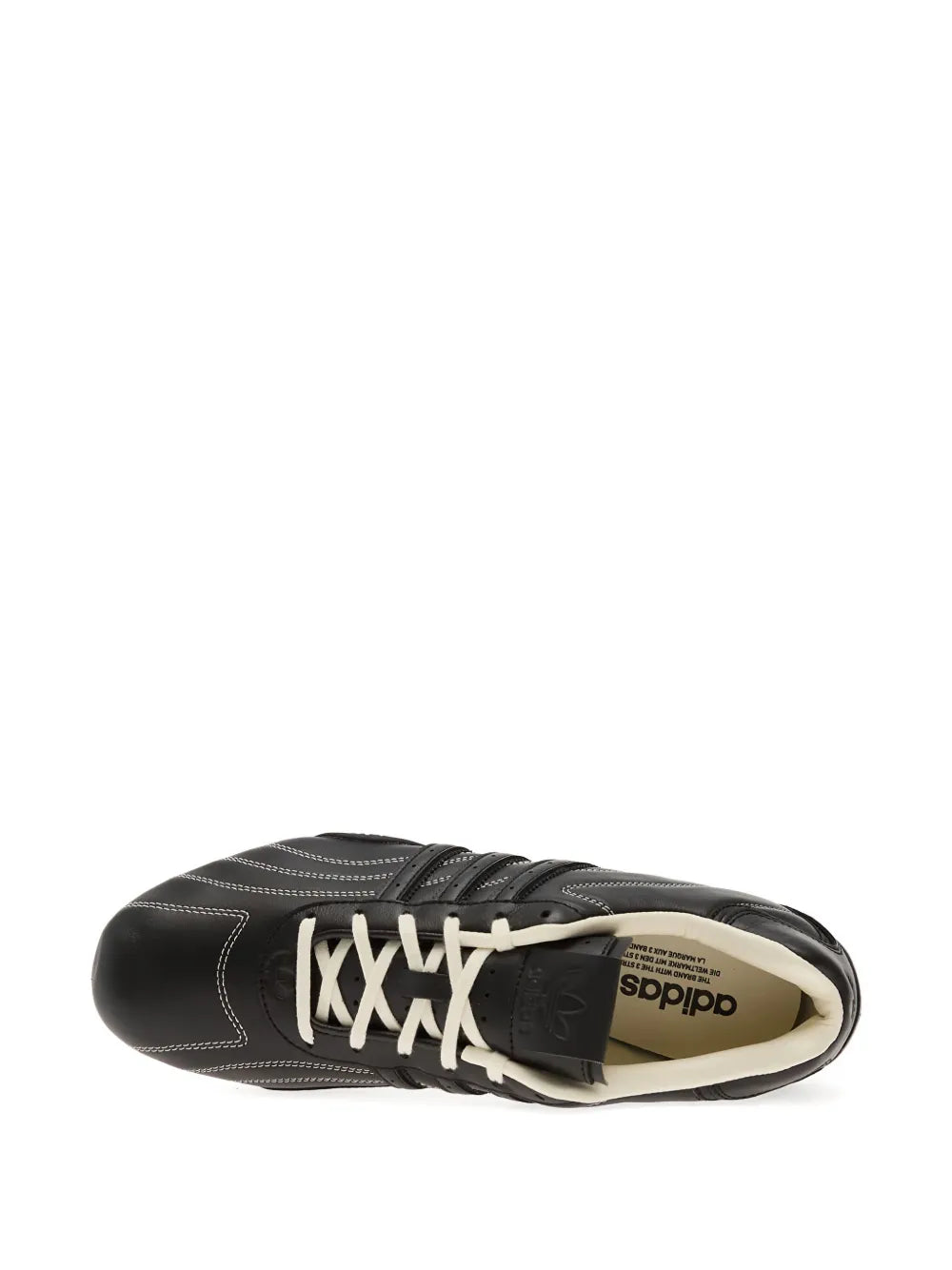 adidas Adiracer Lo Stitched Sneakers — Black — Size US M 4.5 - US W 6 — Top View
