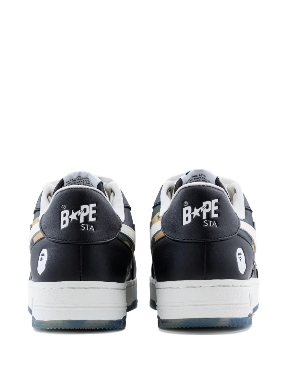 A Bathing Ape?Bape Sta Star Camouflage Sneakers — Black — Size US M 11 - US W 12.5 — Back View