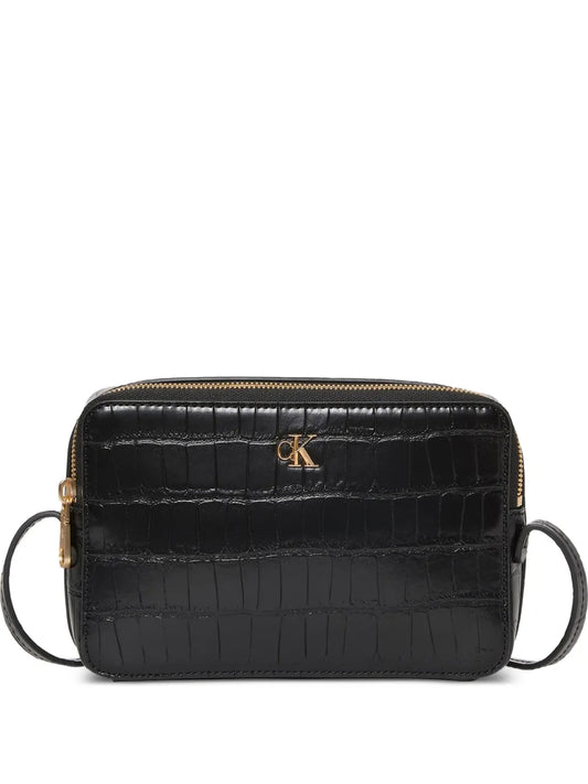 Calvin Klein Logo Plaque Zip Shoulder Bag — Same as shown — Size One Size — Front View