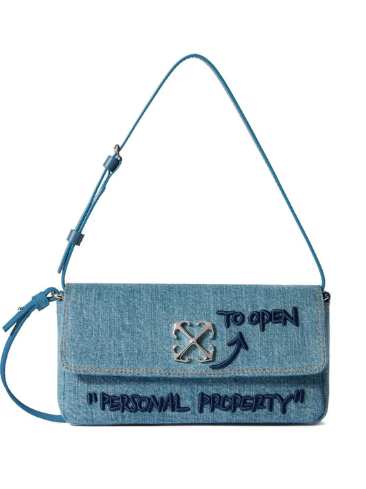 Off White Jitney 07 Denim Arrow Bag — Same as shown — Size One Size — Front View