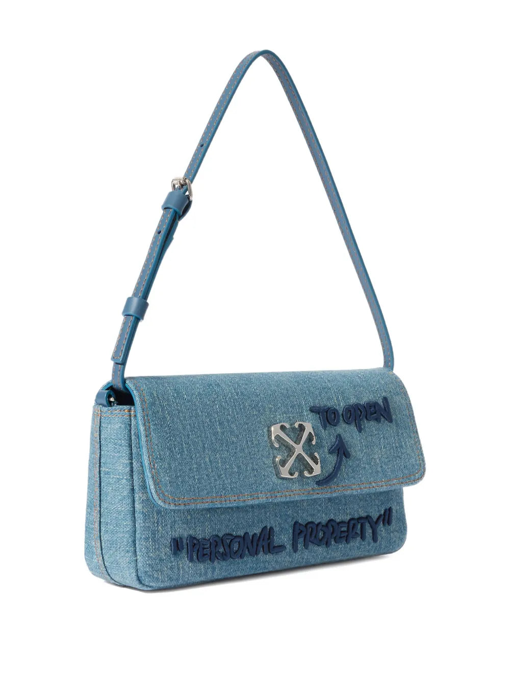 Off White Jitney 07 Denim Arrow Bag — Same as shown — Size One Size — Back View