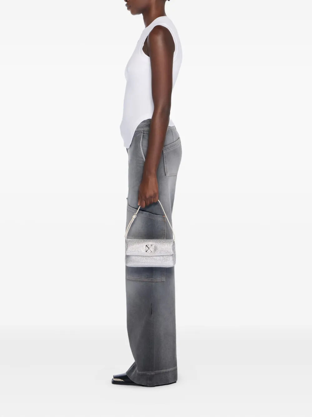 Off White Jitney Shoulder 07 Strass Shoulder Bag — Same as shown — Size One Size — Side View