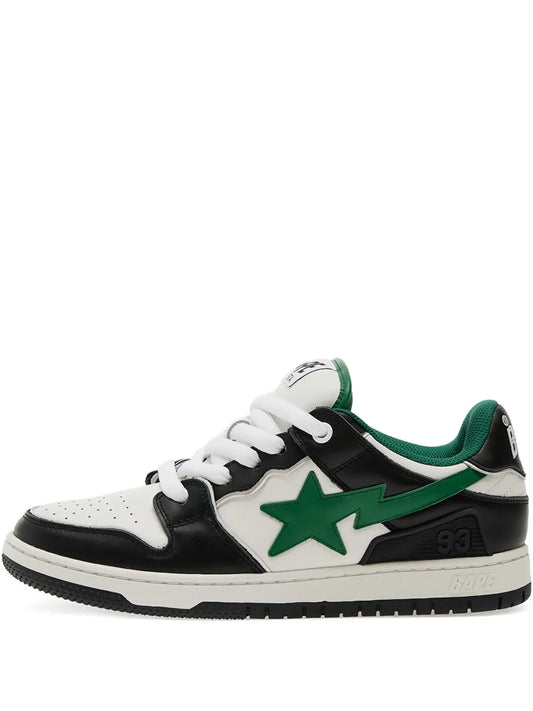 A Bathing Ape?Sk8 Sta Sneakers — Black — Size US M 3.5 - US W 5 — Front View