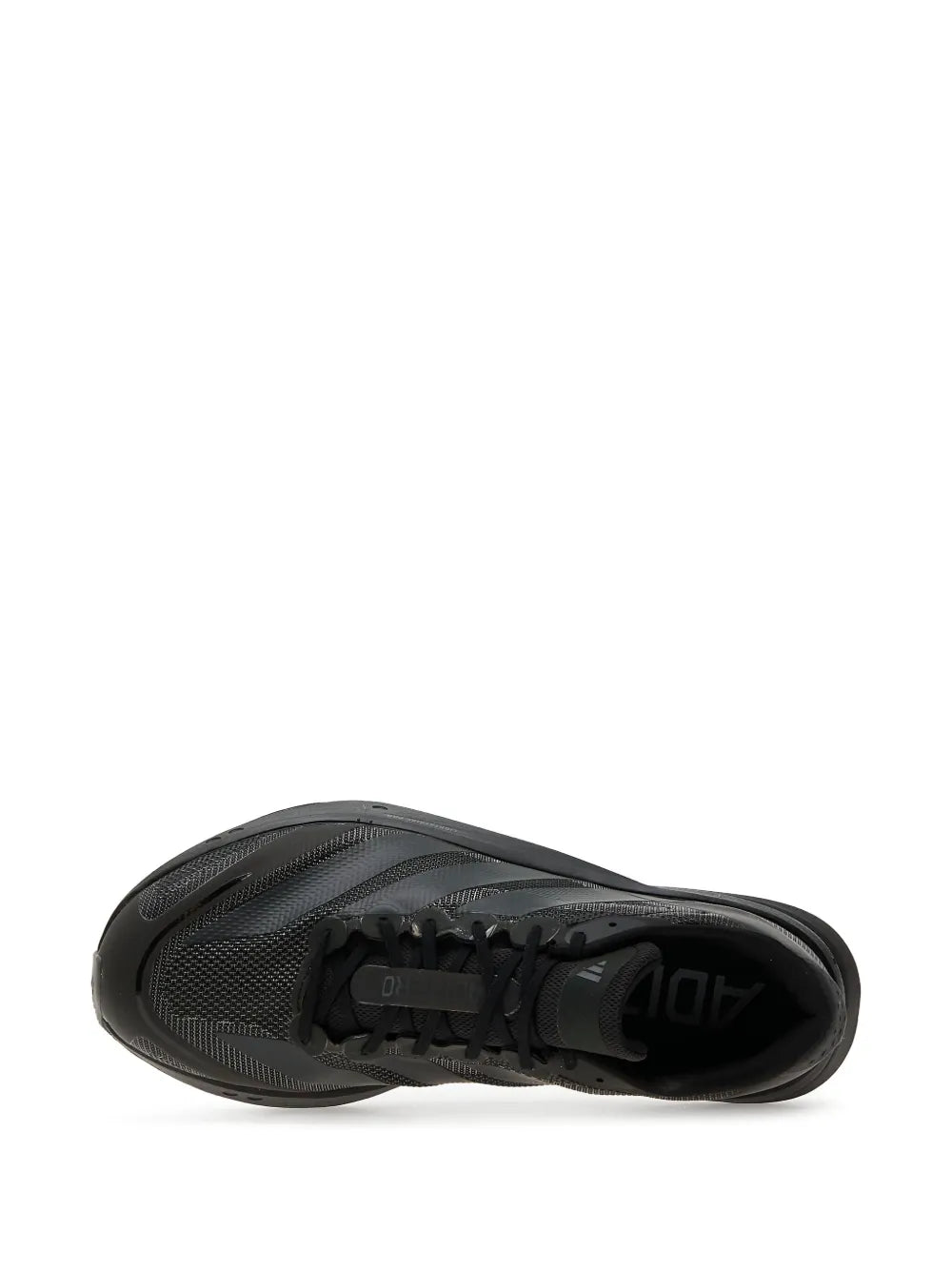 adidas Adizero Boston 13 Striped Sneakers — Black — Size US M 3.5 - US W 5 — Top View