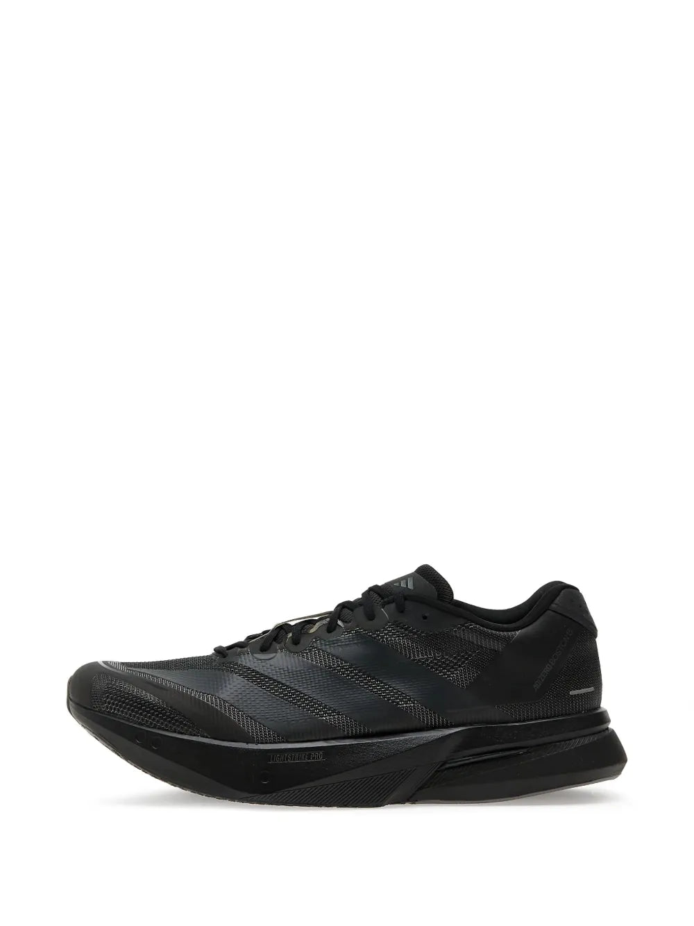 adidas Adizero Boston 13 Striped Sneakers — Black — Size US M 3.5 - US W 5 — Detail View